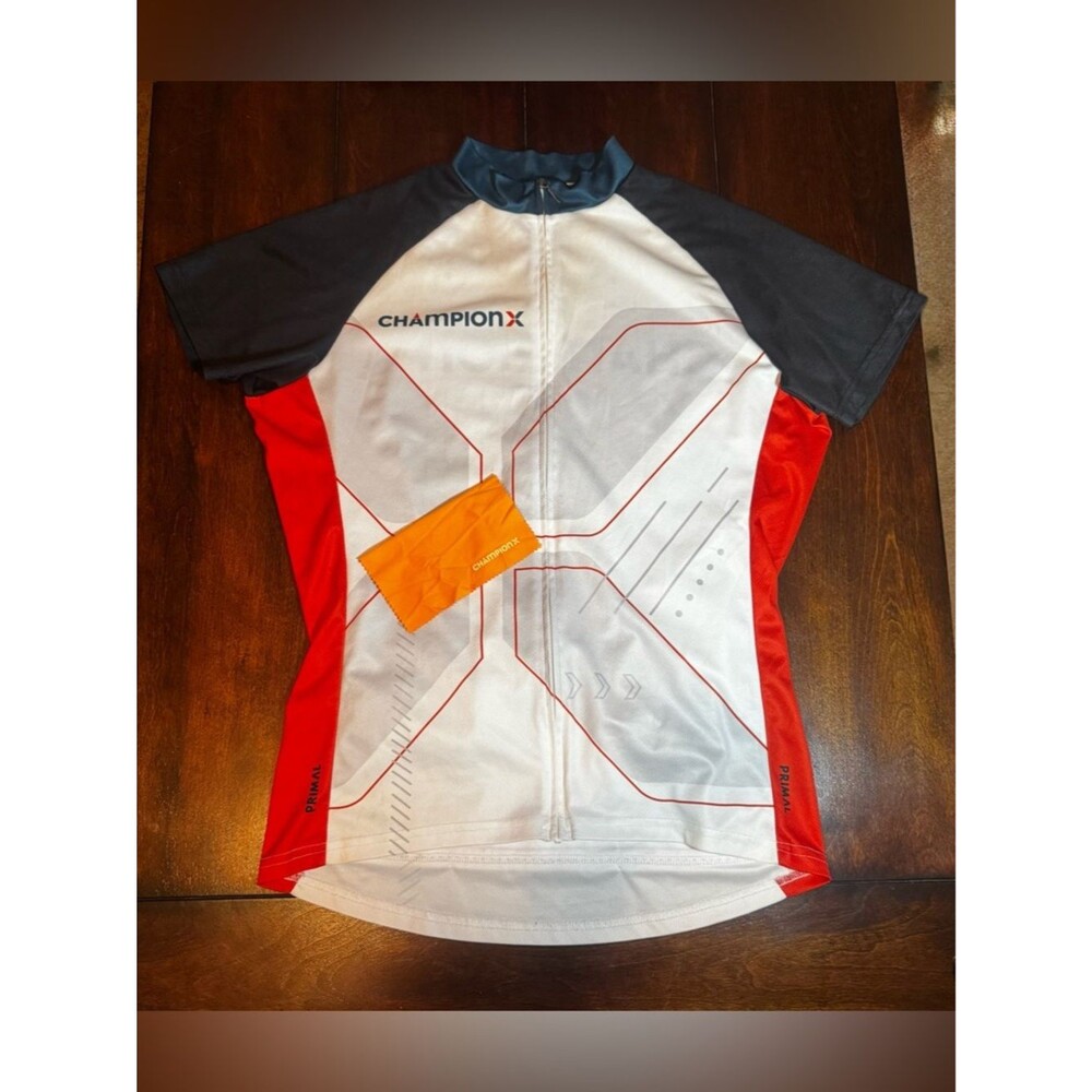 Primal ChampionX Women's White & Red Short Sleeve Cycling Jersey XL